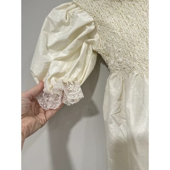 Vintage 1990s Heirloom by Polly Flinders Formal Dress Cream Lace - Girls Size 6 - Picture 9 of 11